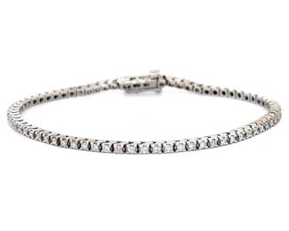 2.13 Carat Natural Diamond Tennis Bracelet in 14k White Gold
