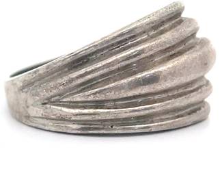 Taxco Mexico Scalloped Shell Rich Patina Ring
