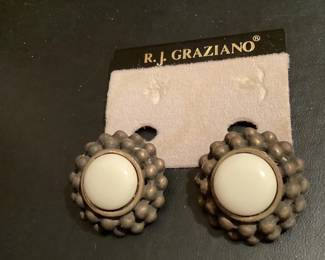 R.J Graziano White Dot Earrings $9.00