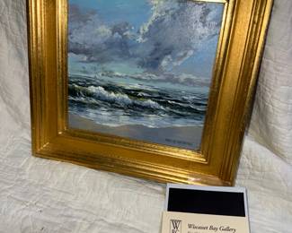 Keith Oehmig Small Point Beach Oil on Board $300.00