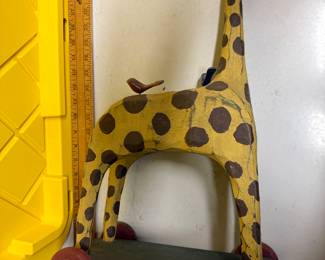 Wood Giraffe on Cart $24.00