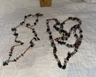 2 Multi Colored Stone Necklaces $10.00