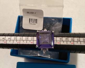 JTV Sterling Silver Purple Size 7 Ring  New $18.00