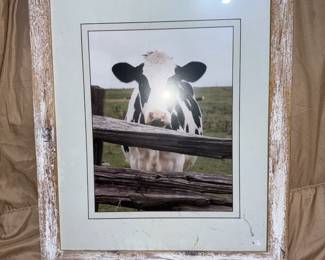 22" Cow Framed $10.00