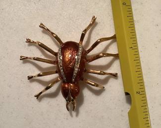 2'' Large Spider Brooch Enamel Over Metal $25.00