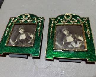 2 Green Photo Frames $8.00