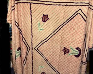 Pink Chenille Bedspread (has some fraying) $28.00