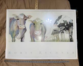 Over 3' Long Robin Eschner Cow Print Framed $28.00