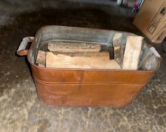 Copper Tub with Wood $40.00
