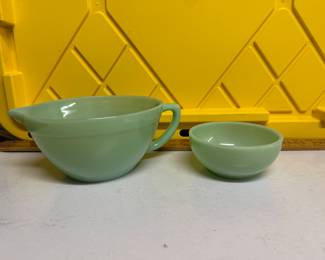 Fire King Jadeite Pitcher and Small Bowl $38.00