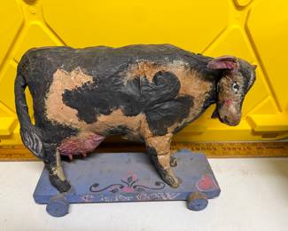 Paper Mache Cow on Wheels $16.00