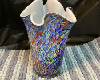 Art Glass Confetti Vase $10.00