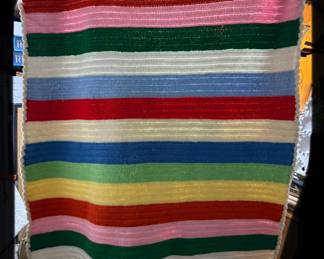 Thick Stripe Crochet Blanket $8.00