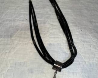Black beaded Dangle Necklace $6.00