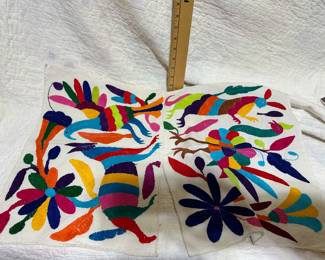 2 Mexican Folk Art Stitched Pieces $20.00