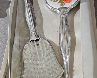 VINTAGE BRUSH AND MIRROR