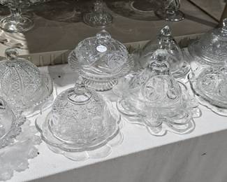 GLASS BUTTER DISH LOT