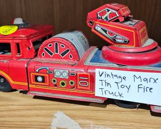 VINTAGE TIN TOY FIRE TRUCK