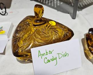 AMBER CANDY DISH