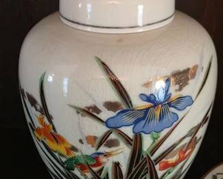 Vintage Japan ginger jar and matching vase