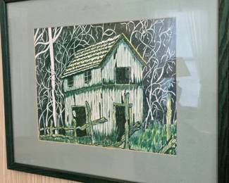 Signed and framed wall art