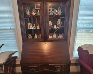 Vintage mahogany secretary with bookcase