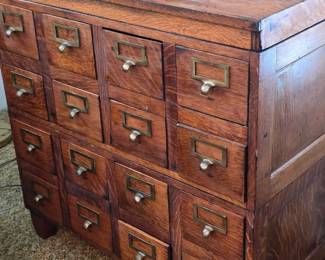 Antique oak file cabinet