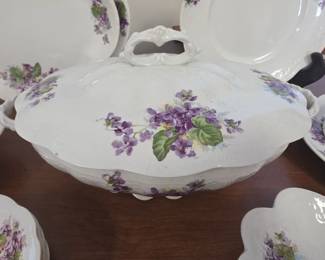 Vintage violet floral china, Wellsville, Ohio