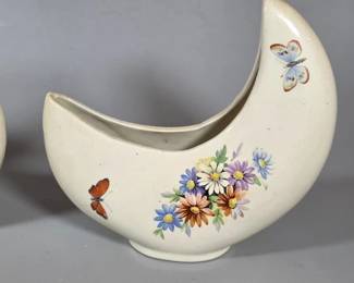 Pair of vintage crescent vases