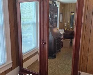 Antique beveled mirror wardrobe
