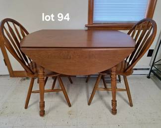 Drop leaf kitchen table and 2 chairs