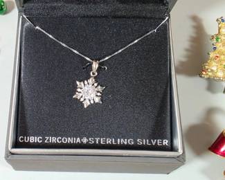Sterling silver snowflake necklace