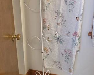 Vintage towel stand and shower curtain 