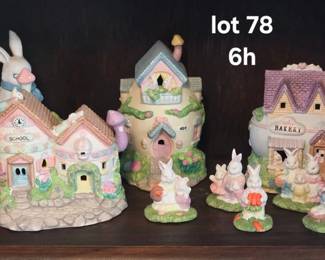 Ceramic bunny village