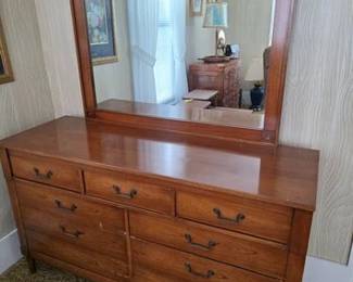 Bassett Furniture MCM dresser and mirror