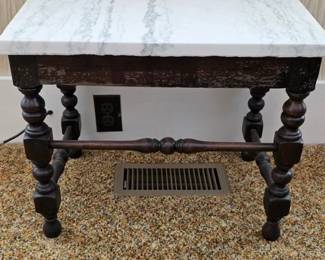 Vintage marble top table or bench (marble is removable)