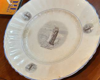 large Mayflower transferware platter