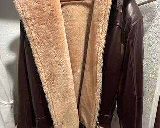 Men's leather bomber jacket