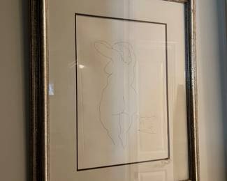 pair of picasso etchings (signed), "femme nue de dos" (1956) and "eurydice piquee par un serpent" (1930)
