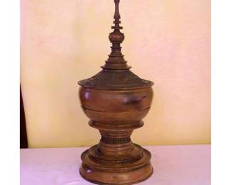 Burmese Hsun-ok Red Lacquer Offering Vessel