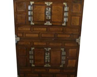 Antique Korean Bandaji Nong Elm Tansu Scholars Cabinet