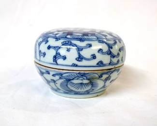 19th C. Chinese Double Happiness Cinnabar Paste Jar