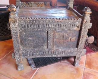 Swat Valley Mango Wood Carved Damchiya Dowry Chest
