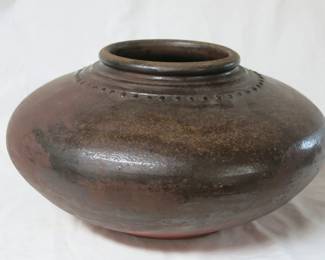 Antique Burmese Brown Glaze Stoneware Water Pot