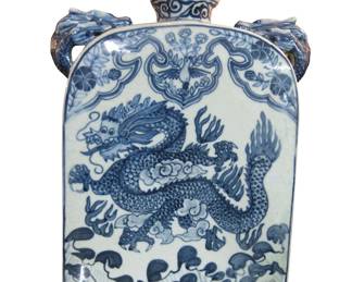 Rectangular Chinese Porcelain Dragon Vase