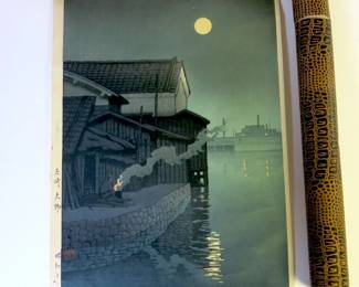 Kawase Hasui "Daimotsu, Amagasaki" Woodblock Print