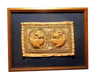 Early 20th C. Framed Kalagas Burmese Dancer Tapestry