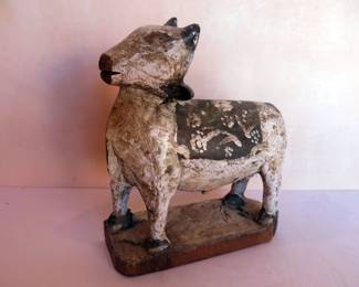 19th C. Polychrome Nandi Bull Carving 