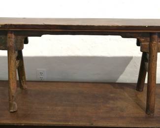 Early 20th C. Chinese Elm Bench