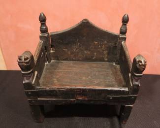 19th C. Horse Head Carved Prayer Mandir Altar